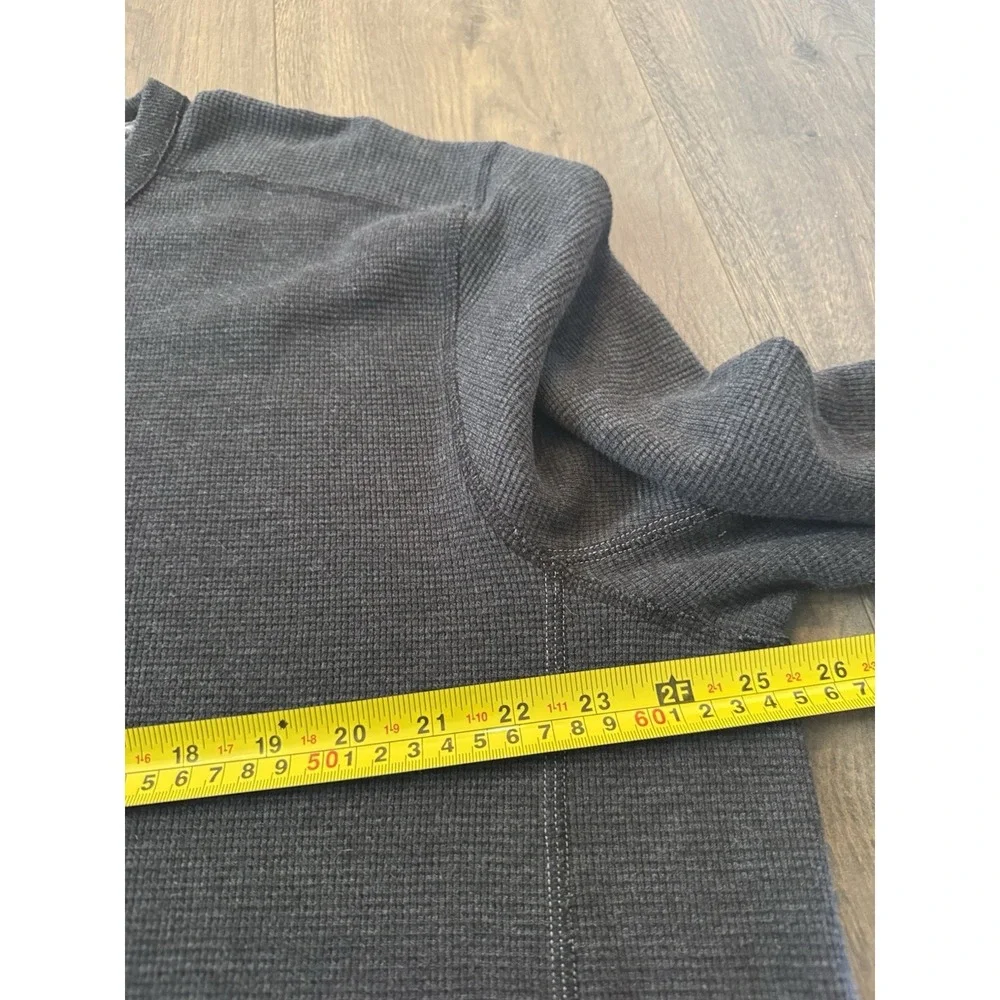 Eddie Bauer Mens XL Thermal Crew‎ Neck Shirt  Charcoal Grey Waffle Knit Casual